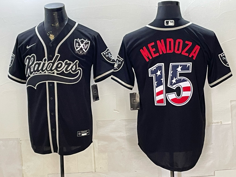 Men 2026 Oakland Raiders #15 Mendoza black Nike Limited NFL Jersey071514
